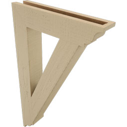 Ekena Millwork - BKTUR035X18X30TRA01RCPR - Timberthane Faux Wood Traditional Style Bracket, Traditional Ends, 3 1/2"W x 18"D x 30"H, Primed Tan