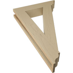 Ekena Millwork - BKTUR035X18X30TRA01RCPR - Timberthane Faux Wood Traditional Style Bracket, Traditional Ends, 3 1/2"W x 18"D x 30"H, Primed Tan