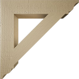 Ekena Millwork - BKTUR035X20X20TRA01RCPR - Timberthane Faux Wood Traditional Style Bracket, Traditional Ends, 3 1/2"W x 20"D x 20"H, Primed Tan