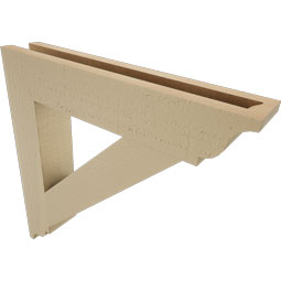 Ekena Millwork - BKTUR035X20X20TRA01RCPR - Timberthane Faux Wood Traditional Style Bracket, Traditional Ends, 3 1/2"W x 20"D x 20"H, Primed Tan