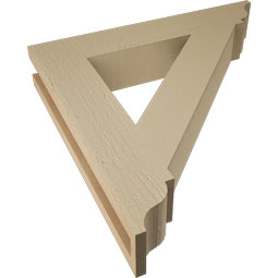 Ekena Millwork - BKTUR035X20X20TRA01RCPR - Timberthane Faux Wood Traditional Style Bracket, Traditional Ends, 3 1/2"W x 20"D x 20"H, Primed Tan