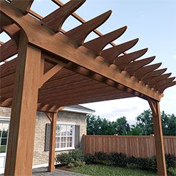 Ekena Millwork - BKTUR035X20X20TRA01RCPR - Timberthane Faux Wood Traditional Style Bracket, Traditional Ends, 3 1/2"W x 20"D x 20"H, Primed Tan