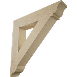 Ekena Millwork - BKTUR035X20X20TRA01RCPR - Timberthane Faux Wood Traditional Style Bracket, Traditional Ends, 3 1/2"W x 20"D x 20"H, Primed Tan