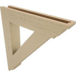 Ekena Millwork - BKTUR035X20X24TRA01RCPR - Timberthane Faux Wood Traditional Style Bracket, Traditional Ends, 3 1/2"W x 20"D x 24"H, Primed Tan