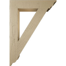 Ekena Millwork - BKTUR035X20X28TRA01RCPR - Timberthane Faux Wood Traditional Style Bracket, Traditional Ends, 3 1/2"W x 20"D x 28"H, Primed Tan