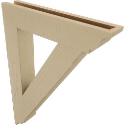 Ekena Millwork - BKTUR035X20X28TRA01RCPR - Timberthane Faux Wood Traditional Style Bracket, Traditional Ends, 3 1/2"W x 20"D x 28"H, Primed Tan