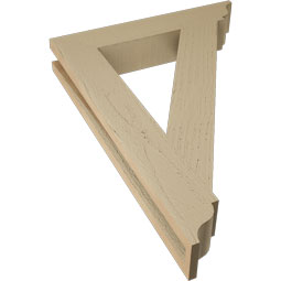 Ekena Millwork - BKTUR035X20X28TRA01RCPR - Timberthane Faux Wood Traditional Style Bracket, Traditional Ends, 3 1/2"W x 20"D x 28"H, Primed Tan