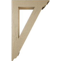 Ekena Millwork - BKTUR035X20X32TRA01RCPR - Timberthane Faux Wood Traditional Style Bracket, Traditional Ends, 3 1/2"W x 20"D x 32"H, Primed Tan