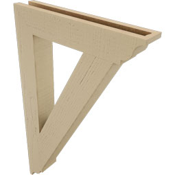 Ekena Millwork - BKTUR035X20X32TRA01RCPR - Timberthane Faux Wood Traditional Style Bracket, Traditional Ends, 3 1/2"W x 20"D x 32"H, Primed Tan