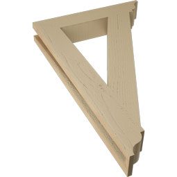 Ekena Millwork - BKTUR035X20X32TRA01RCPR - Timberthane Faux Wood Traditional Style Bracket, Traditional Ends, 3 1/2"W x 20"D x 32"H, Primed Tan