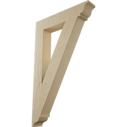 Ekena Millwork - BKTUR035X20X32TRA01RCPR - Timberthane Faux Wood Traditional Style Bracket, Traditional Ends, 3 1/2"W x 20"D x 32"H, Primed Tan