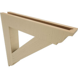 Ekena Millwork - BKTUR035X22X22TRA01RCPR - Timberthane Faux Wood Traditional Style Bracket, Traditional Ends, 3 1/2"W x 22"D x 22"H, Primed Tan