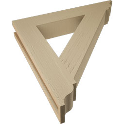 Ekena Millwork - BKTUR035X22X22TRA01RCPR - Timberthane Faux Wood Traditional Style Bracket, Traditional Ends, 3 1/2"W x 22"D x 22"H, Primed Tan