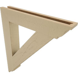 Ekena Millwork - BKTUR035X22X26TRA01RCPR - Timberthane Faux Wood Traditional Style Bracket, Traditional Ends, 3 1/2"W x 22"D x 26"H, Primed Tan