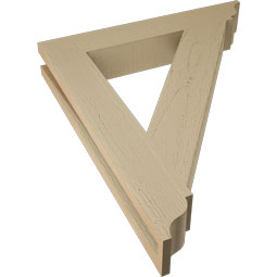 Ekena Millwork - BKTUR035X22X26TRA01RCPR - Timberthane Faux Wood Traditional Style Bracket, Traditional Ends, 3 1/2"W x 22"D x 26"H, Primed Tan