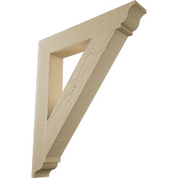 Ekena Millwork - BKTUR035X22X26TRA01RCPR - Timberthane Faux Wood Traditional Style Bracket, Traditional Ends, 3 1/2"W x 22"D x 26"H, Primed Tan