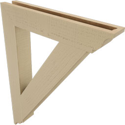 Ekena Millwork - BKTUR035X22X30TRA01RCPR - Timberthane Faux Wood Traditional Style Bracket, Traditional Ends, 3 1/2"W x 22"D x 30"H, Primed Tan