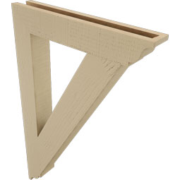 Ekena Millwork - BKTUR035X22X34TRA01RCPR - Timberthane Faux Wood Traditional Style Bracket, Traditional Ends, 3 1/2"W x 22"D x 34"H, Primed Tan