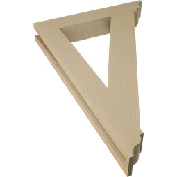 Ekena Millwork - BKTUR035X22X34TRA01RCPR - Timberthane Faux Wood Traditional Style Bracket, Traditional Ends, 3 1/2"W x 22"D x 34"H, Primed Tan