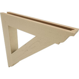 Ekena Millwork - BKTUR035X24X24TRA01RCPR - Timberthane Faux Wood Traditional Style Bracket, Traditional Ends, 3 1/2"W x 24"D x 24"H, Primed Tan