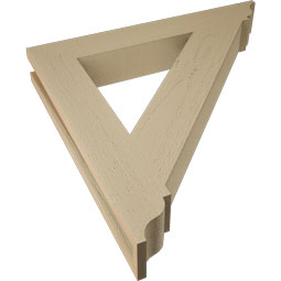 Ekena Millwork - BKTUR035X24X24TRA01RCPR - Timberthane Faux Wood Traditional Style Bracket, Traditional Ends, 3 1/2"W x 24"D x 24"H, Primed Tan