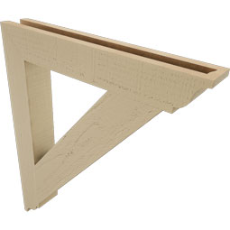 Ekena Millwork - BKTUR035X24X28TRA01RCPR - Timberthane Faux Wood Traditional Style Bracket, Traditional Ends, 3 1/2"W x 24"D x 28"H, Primed Tan