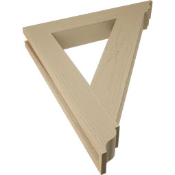 Ekena Millwork - BKTUR035X24X28TRA01RCPR - Timberthane Faux Wood Traditional Style Bracket, Traditional Ends, 3 1/2"W x 24"D x 28"H, Primed Tan
