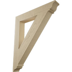 Ekena Millwork - BKTUR035X24X28TRA01RCPR - Timberthane Faux Wood Traditional Style Bracket, Traditional Ends, 3 1/2"W x 24"D x 28"H, Primed Tan