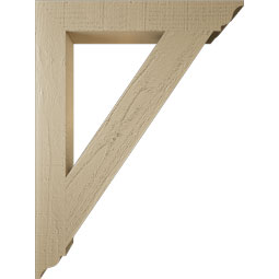 Ekena Millwork - BKTUR035X24X32TRA01RCPR - Timberthane Faux Wood Traditional Style Bracket, Traditional Ends, 3 1/2"W x 24"D x 32"H, Primed Tan