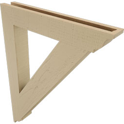 Ekena Millwork - BKTUR035X24X32TRA01RCPR - Timberthane Faux Wood Traditional Style Bracket, Traditional Ends, 3 1/2"W x 24"D x 32"H, Primed Tan