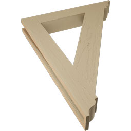 Ekena Millwork - BKTUR035X24X32TRA01RCPR - Timberthane Faux Wood Traditional Style Bracket, Traditional Ends, 3 1/2"W x 24"D x 32"H, Primed Tan