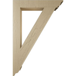 Ekena Millwork - BKTUR035X24X36TRA01RCPR - Timberthane Faux Wood Traditional Style Bracket, Traditional Ends, 3 1/2"W x 24"D x 36"H, Primed Tan