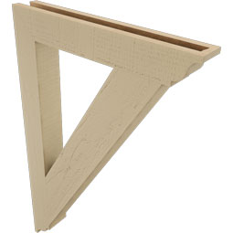 Ekena Millwork - BKTUR035X24X36TRA01RCPR - Timberthane Faux Wood Traditional Style Bracket, Traditional Ends, 3 1/2"W x 24"D x 36"H, Primed Tan