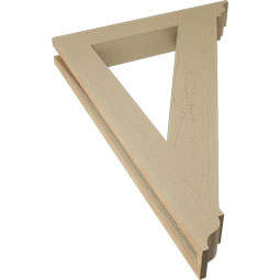 Ekena Millwork - BKTUR035X24X36TRA01RCPR - Timberthane Faux Wood Traditional Style Bracket, Traditional Ends, 3 1/2"W x 24"D x 36"H, Primed Tan