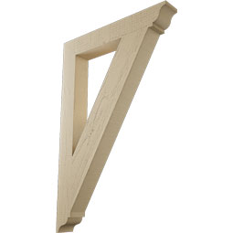 Ekena Millwork - BKTUR035X24X36TRA01RCPR - Timberthane Faux Wood Traditional Style Bracket, Traditional Ends, 3 1/2"W x 24"D x 36"H, Primed Tan