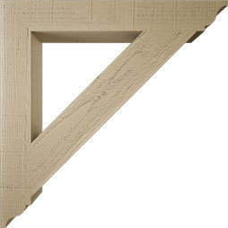 Ekena Millwork - BKTUR035X26X26TRA01RCPR - Timberthane Faux Wood Traditional Style Bracket, Traditional Ends, 3 1/2"W x 26"D x 26"H, Primed Tan