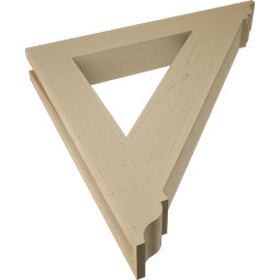 Ekena Millwork - BKTUR035X26X26TRA01RCPR - Timberthane Faux Wood Traditional Style Bracket, Traditional Ends, 3 1/2"W x 26"D x 26"H, Primed Tan