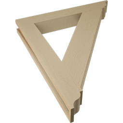 Ekena Millwork - BKTUR035X26X30TRA01RCPR - Timberthane Faux Wood Traditional Style Bracket, Traditional Ends, 3 1/2"W x 26"D x 30"H, Primed Tan