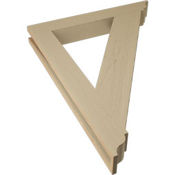 Ekena Millwork - BKTUR035X26X34TRA01RCPR - Timberthane Faux Wood Traditional Style Bracket, Traditional Ends, 3 1/2"W x 26"D x 34"H, Primed Tan