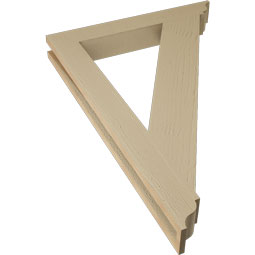 Ekena Millwork - BKTUR035X26X38TRA01RCPR - Timberthane Faux Wood Traditional Style Bracket, Traditional Ends, 3 1/2"W x 26"D x 38"H, Primed Tan