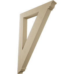 Ekena Millwork - BKTUR035X26X38TRA01RCPR - Timberthane Faux Wood Traditional Style Bracket, Traditional Ends, 3 1/2"W x 26"D x 38"H, Primed Tan