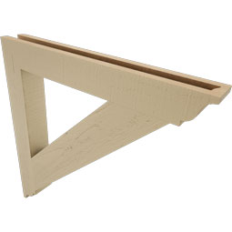 Ekena Millwork - BKTUR035X28X28TRA01RCPR - Timberthane Faux Wood Traditional Style Bracket, Traditional Ends, 3 1/2"W x 28"D x 28"H, Primed Tan
