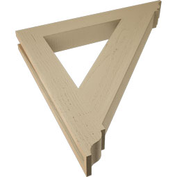 Ekena Millwork - BKTUR035X28X28TRA01RCPR - Timberthane Faux Wood Traditional Style Bracket, Traditional Ends, 3 1/2"W x 28"D x 28"H, Primed Tan