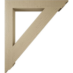 Ekena Millwork - BKTUR035X28X32TRA01RCPR - Timberthane Faux Wood Traditional Style Bracket, Traditional Ends, 3 1/2"W x 28"D x 32"H, Primed Tan