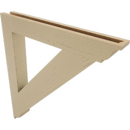 Ekena Millwork - BKTUR035X28X32TRA01RCPR - Timberthane Faux Wood Traditional Style Bracket, Traditional Ends, 3 1/2"W x 28"D x 32"H, Primed Tan