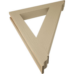 Ekena Millwork - BKTUR035X28X32TRA01RCPR - Timberthane Faux Wood Traditional Style Bracket, Traditional Ends, 3 1/2"W x 28"D x 32"H, Primed Tan