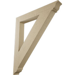 Ekena Millwork - BKTUR035X28X32TRA01RCPR - Timberthane Faux Wood Traditional Style Bracket, Traditional Ends, 3 1/2"W x 28"D x 32"H, Primed Tan