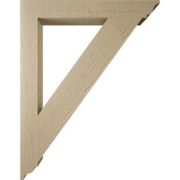 Ekena Millwork - BKTUR035X28X36TRA01RCPR - Timberthane Faux Wood Traditional Style Bracket, Traditional Ends, 3 1/2"W x 28"D x 36"H, Primed Tan