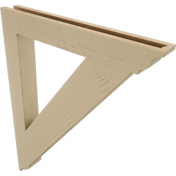Ekena Millwork - BKTUR035X28X36TRA01RCPR - Timberthane Faux Wood Traditional Style Bracket, Traditional Ends, 3 1/2"W x 28"D x 36"H, Primed Tan