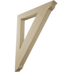 Ekena Millwork - BKTUR035X28X36TRA01RCPR - Timberthane Faux Wood Traditional Style Bracket, Traditional Ends, 3 1/2"W x 28"D x 36"H, Primed Tan